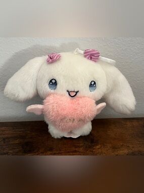 Sanrio Cinnamoroll Plush Keychain Mascot Winged Pink Heart Striped Bows Cute